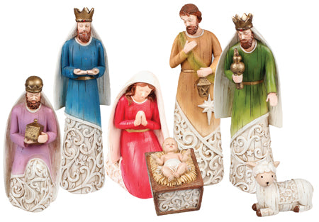 Colourful 7 Figure Nativity Set