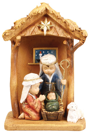 Holy Family in Stable Ornament