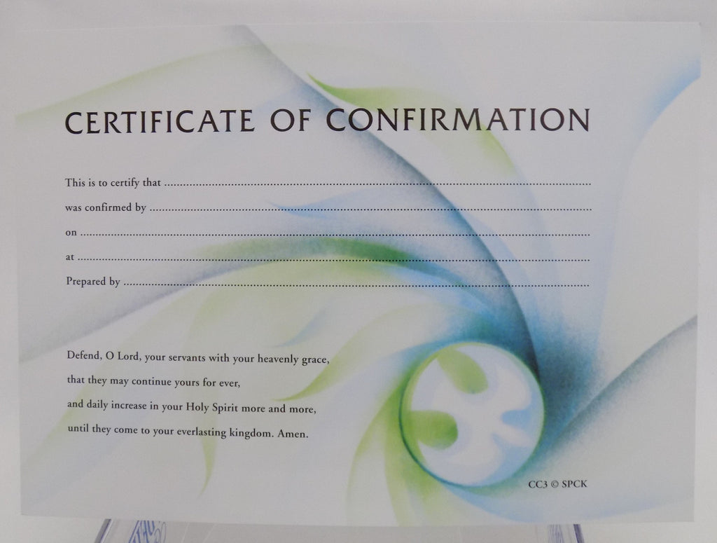 Confirmation certificate