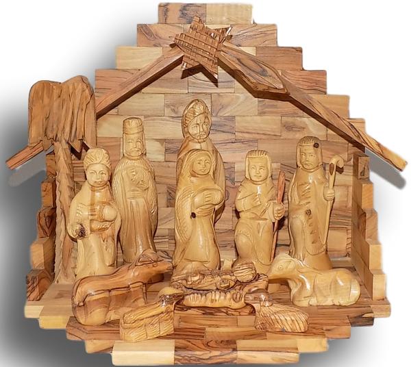 Olivewood Detailed Nativity Set