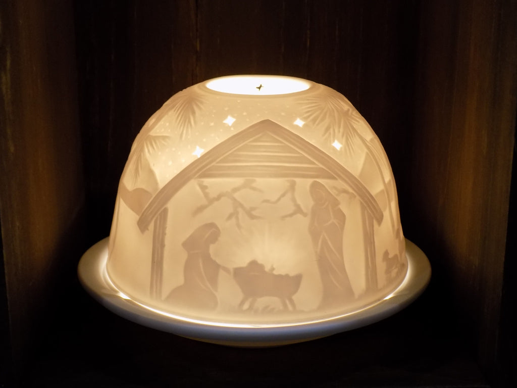 Nativity Scene Ceramic Tea Light Holder