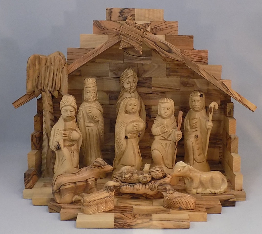 Olivewood Detailed Nativity Set