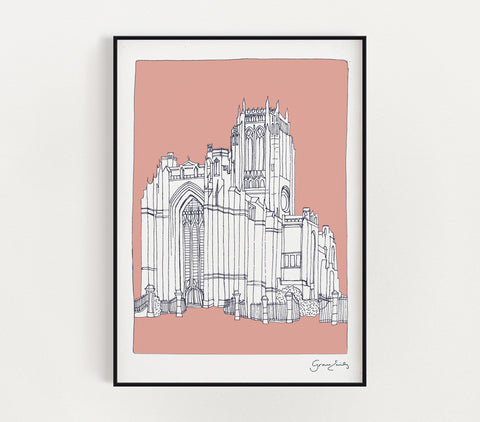 Grace Emily Unmounted Liverpool Cathedral Print - 30 x 40