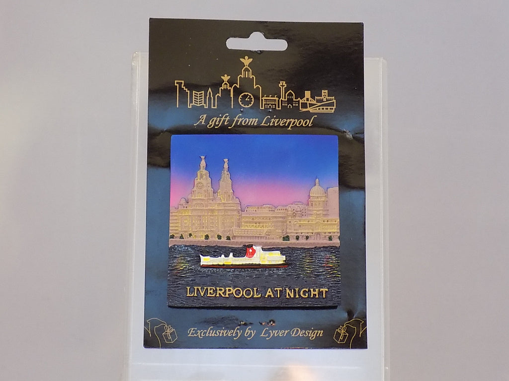 liverpool waterfront 3d fridge magnet - night