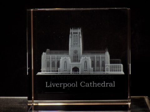 liverpool cathedral glass block - paperweight