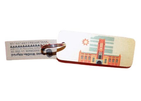 Liverpool Cathedral Rustic Wooden Keyring